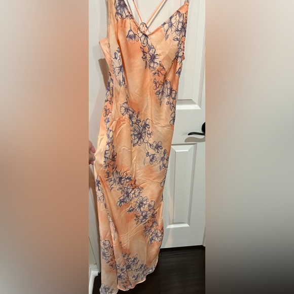 Free People Intimately Cassie Girl Slip Dress Orange & Blue Floral Sz M - Picture 8 of 12